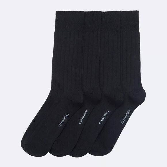 4 pair Calvin Klein ribbed, lightweight crew Socks - Picture 1 of 5